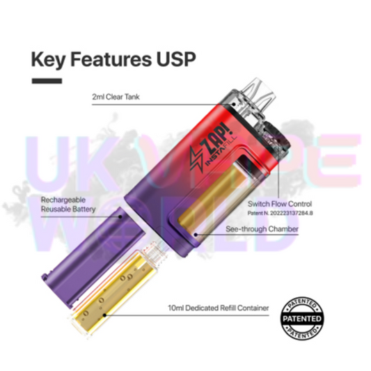 Zap Instafill Bar 3500 Puff Blue Sour Razz