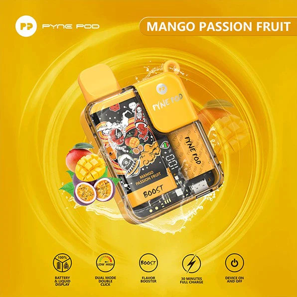 PACK OF 5 PC OFFER - Pynepod 8500 Puffs Disposable Vape 16 Flavors 20mg Nico 2ML Battery Display 550mAh battery