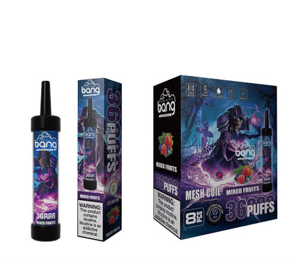 Bang Original 36000 Puffs With Sub Ohm Mesh Coils Dtl Disposable Vape Device E-Cigarette-650mAh Battery, 40ml E-liquid, Multiple Nicotine 12 Flavors