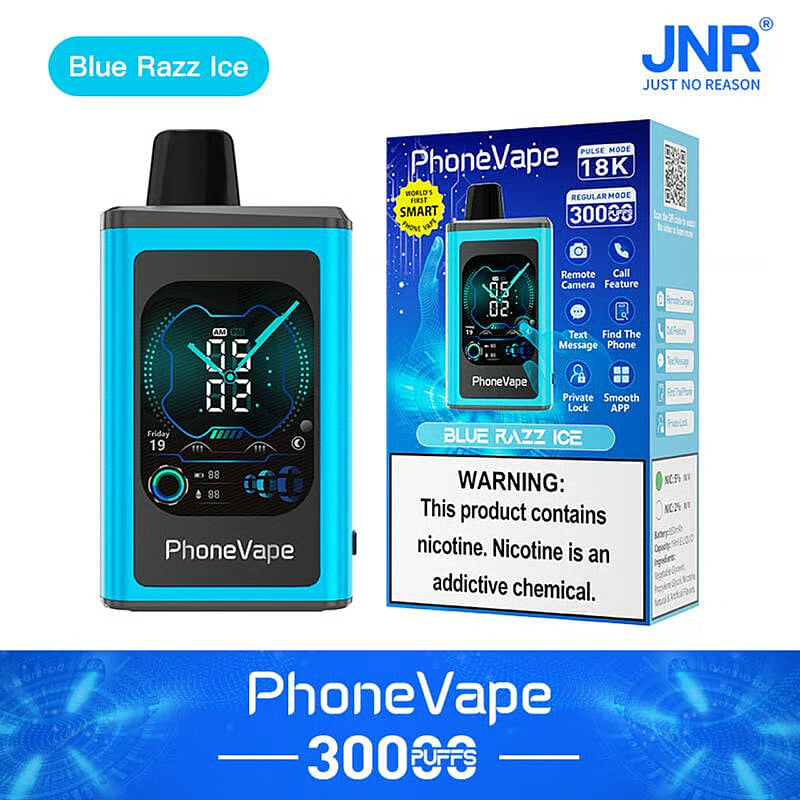 JNR Phone Vape 30000 Puffs (Box of 10)&nbsp;Latest Smart 20mg Nicotine 19ML 1000 mAh Battery 10 Flavors Disposable Vape