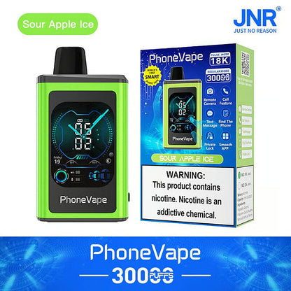 JNR Phone Vape 30000 Puffs (Box of 10)&nbsp;Latest Smart 20mg Nicotine 19ML 1000 mAh Battery 10 Flavors Disposable Vape
