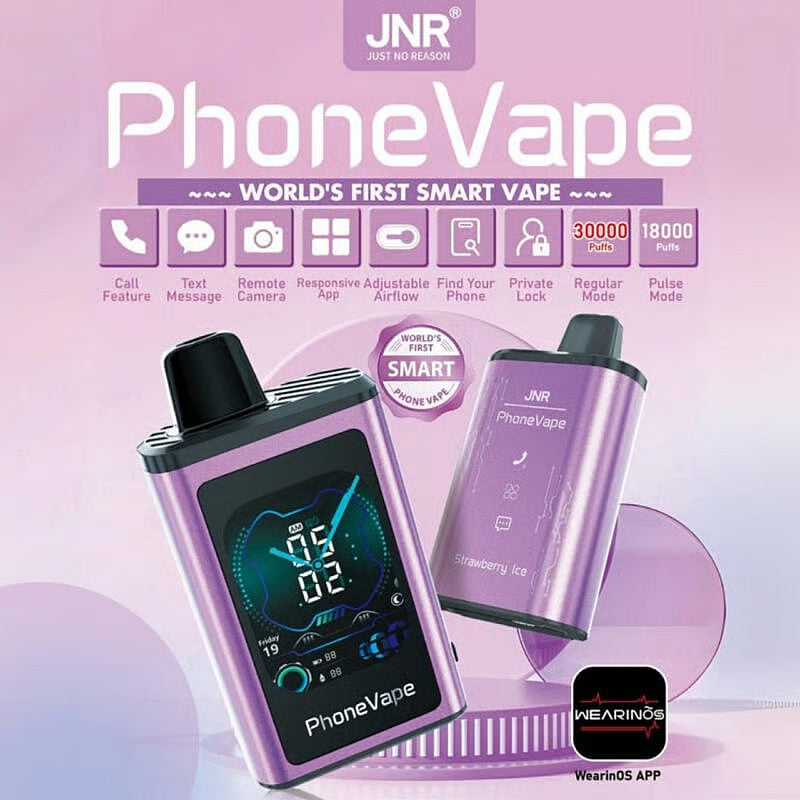 JNR Phone Vape 30000 Puffs (Box of 10)&nbsp;Latest Smart 20mg Nicotine 19ML 1000 mAh Battery 10 Flavors Disposable Vape