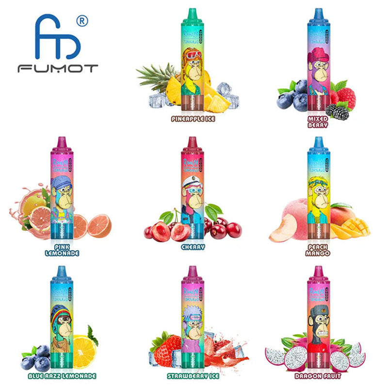 Fumot 15000 Puffs Disposable Vape Original Randm Tornado 15k Puff 15k Vaper With Digital Screen