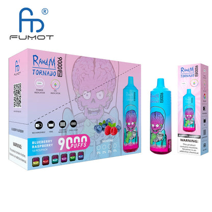 Original Randm Tornado 9000 PRO Puffs Digital Puff 9K Vapers Disposable Electronic Cigarette fumot Vape