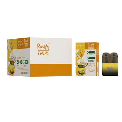 RandM Twins 6000 Puffs 0% 2% 3% 5% Nicotine Rechargeable Disposable vape