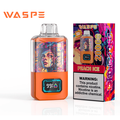 WASPE 20000 20K Puffs 0% 2% 3% 5% Nicotine LCD Display Rechargeable Disposable Vape