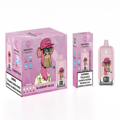 EU Warehouse Original Uzy Bang Digital 15000 Puffs Factory Wholesale Price Disposable Vaporizer Vape Pen Kit-850mAh Battery, 20ml E-liquid, Multiple Nicotine a12 Flavors