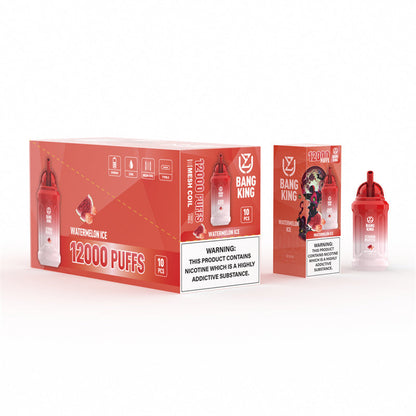 UZY Bang King 12000 Puffs 0% 2% 3% 5% Nicotine  Disposable Pod -650mAh Battery, 23ml E-liquid, Multiple Nicotine 12 Flavors
