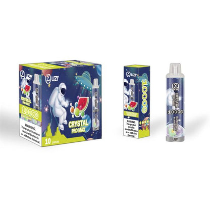 Super Quality Uzy Crystal 10K Puff Disposable PRO Vape Max 12 Flavors 650 mAh Tpye C Rechargeable