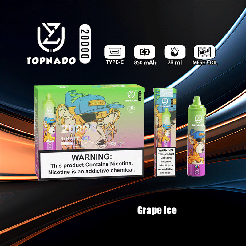 High Quality Uzy Tornado 20000 Puff Disposable E Cigarettes Mesh Coil 28ml 20K Puff Disposable
