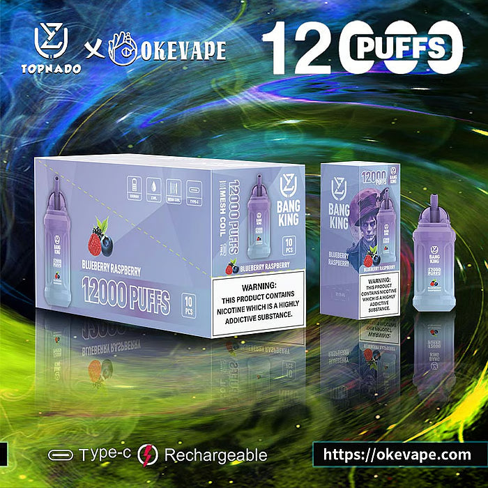 UZY Bang King 12000 Puffs 0% 2% 3% 5% Nicotine  Disposable Pod -650mAh Battery, 23ml E-liquid, Multiple Nicotine 12 Flavors