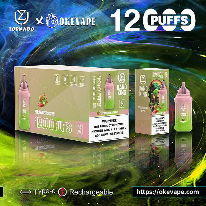UZY Bang King 12000 Puffs 0% 2% 3% 5% Nicotine  Disposable Pod -650mAh Battery, 23ml E-liquid, Multiple Nicotine 12 Flavors