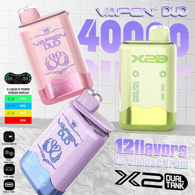 VAPEN DUO 40000 Puffs Vape - 40ml E-liquid, 2%-5% Nicotine, 12 Flavors