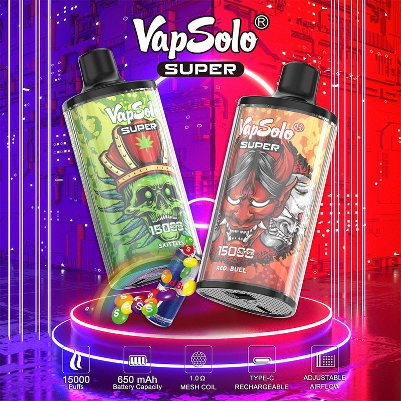 Vapsolo Super 15k Tornado 15000 Puff Bar Vape Disposable Electronic Cigarette
