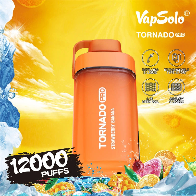 Vapsolo Tornado Pro 12000 Puffs - 20mL, 5% Nicotine, 10 Flavors