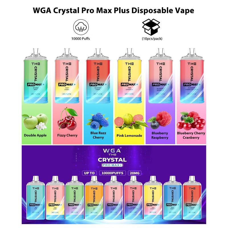 WGA Crystal Pro Max Plus 10000Puffs Disposable Vape Wholesale 850mAh Battery 13  Flavors