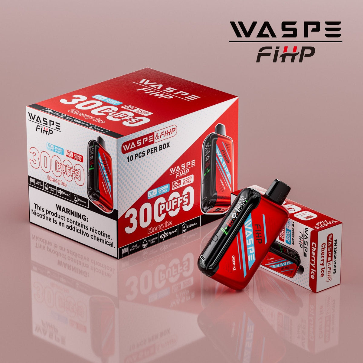 Waspe FIHP 30K Puffs Disposable Vape – LED Display, Adjustable Airflow, Dual Mesh Coils