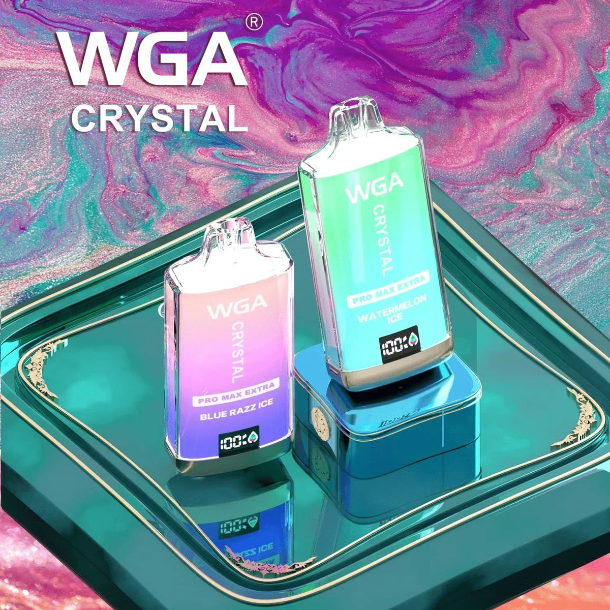 WGA Crystal Pro Max Extra 15000 Puffs Disposable Vape-2ml E-liquid, Multiple Nicotine 28 Flavors