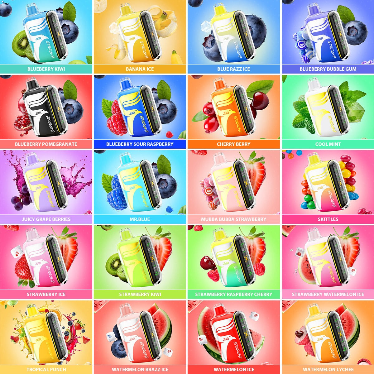 JNR Digital Box Capsule 15000 Puffs 850mAh 20ml 20 Flavors