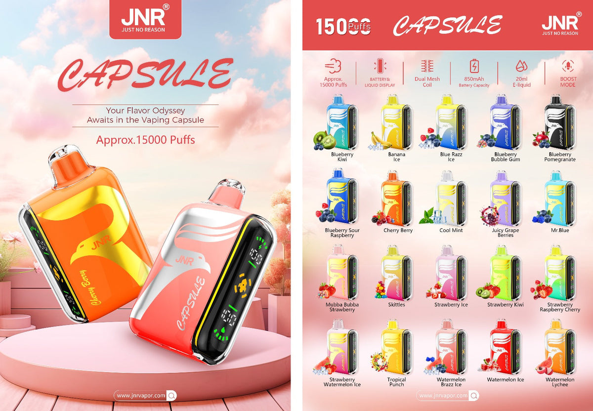 JNR Digital Box Capsule 15000 Puffs 850mAh 20ml 20 Flavors