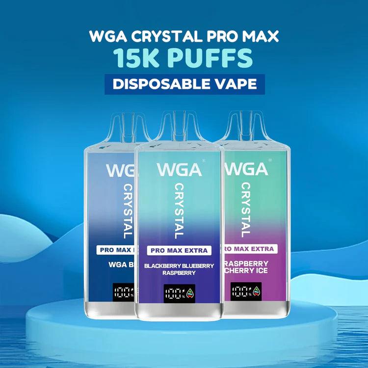WGA Crystal Pro Max Extra 15000 Puffs Disposable Vape-2ml E-liquid, Multiple Nicotine 28 Flavors