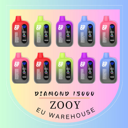 ZOOY DIAMOND 15000 Rechargeable Disposable Vape – 15000 Puffs, Mesh Coil, 550mAh Battery