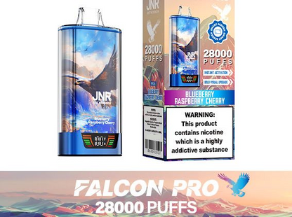 JNR Falcon Pro 28k Puffs Disposable Vape-950mAh Battery, 30ml E-liquid, Multiple Nicotine 12 Flavors