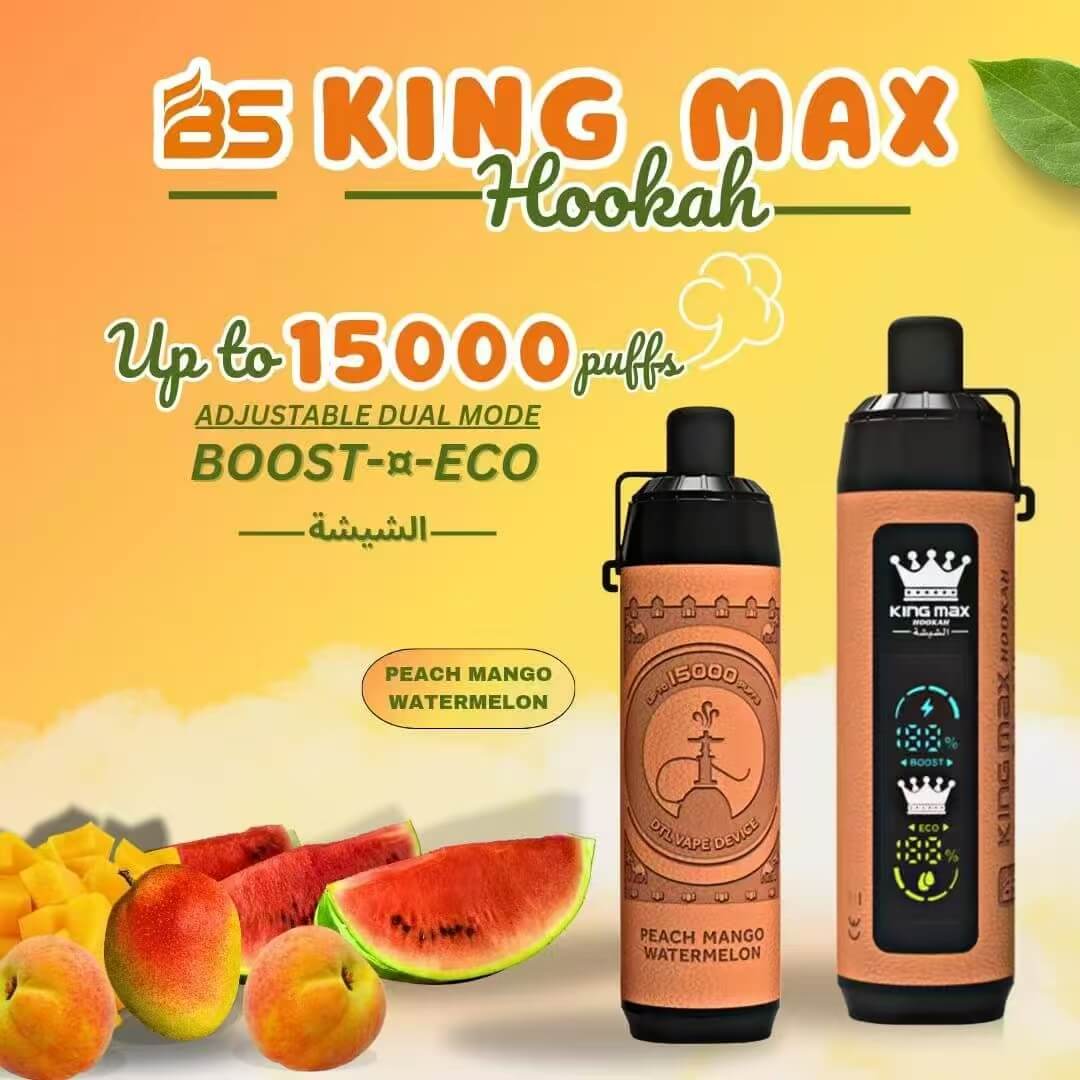BREZE STIIK BS Kingmax Hookah 15000 Vape – Luxurious Design. Dual Modes. 15.000 Puffs. Adjustable Airflow. and Mesh Coil!