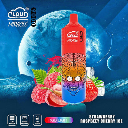 Cloud Bar Miracle 9000 Puffs 2% 3% 5% Nicotine Rechargeable Disposable vape