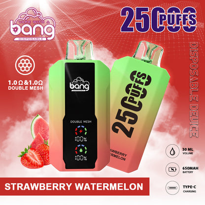 Bang 25000 Puffs Smart Full Screen Turn Ice Wholesale Disposable Vape E Cigarette Puff 25k  Prefilled Pod-850mAh Battery, 30ml E-liquid, Multiple Nicotine 16 Flavors