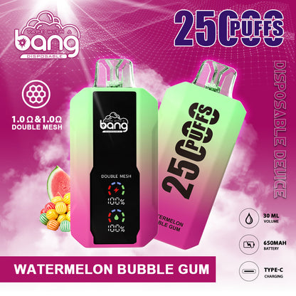 Bang 25000 Puffs Smart Full Screen Turn Ice Wholesale Disposable Vape E Cigarette Puff 25k  Prefilled Pod-850mAh Battery, 30ml E-liquid, Multiple Nicotine 16 Flavors