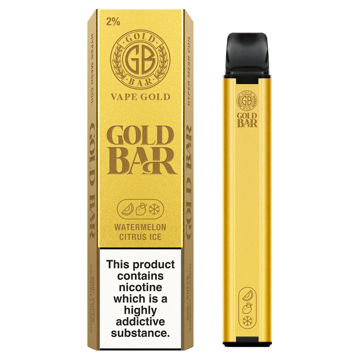 Gold Bar 600 puffs Disposable Vape 30 flavours