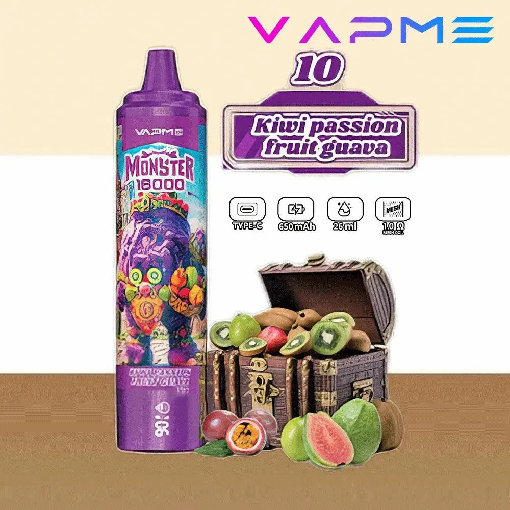 VAPME Monster 16000 Puffs 2% 5% Nicotine Bulk Buy Rechargeable Disposable Vapes Wholesale