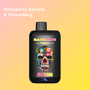 Bang King Twins 50K Disposable Vape – Dual Flavor System | 50,000 Puffs | Skull design | Rock and roll | Dark black gothic style