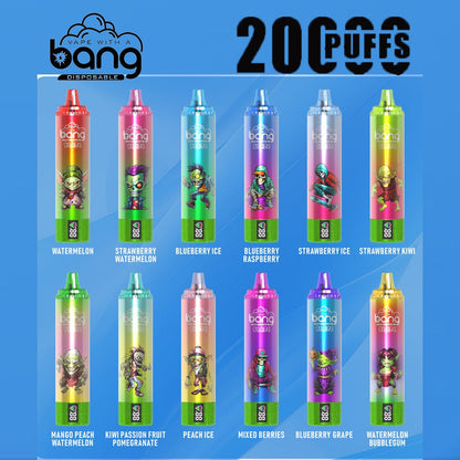 Bang King Double Crystal 20000 Puffs Vape 20K Disposable Vape Pen E Cigarette Prefilled-650mAh Battery, 25ml E-liquid, Multiple Nicotine 12 Flavors