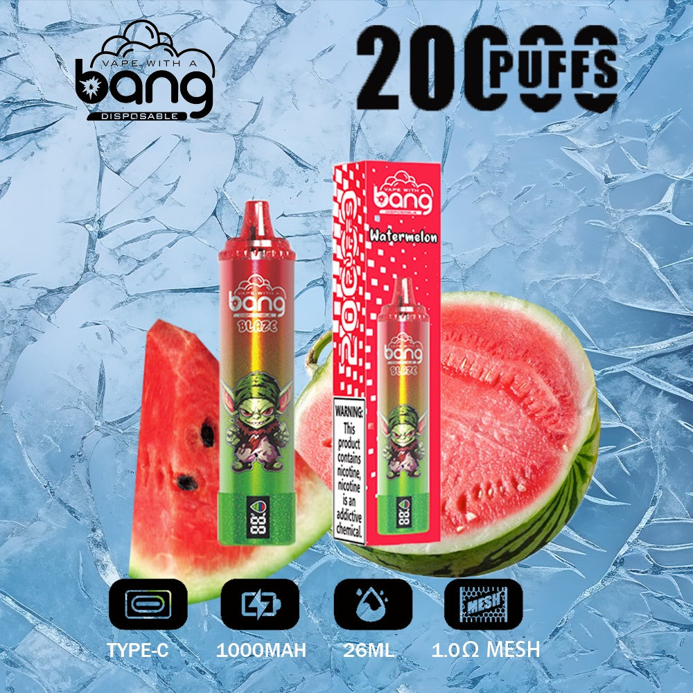 Bang King Double Crystal 20000 Puffs Vape 20K Disposable Vape Pen E Cigarette Prefilled-650mAh Battery, 25ml E-liquid, Multiple Nicotine 12 Flavors