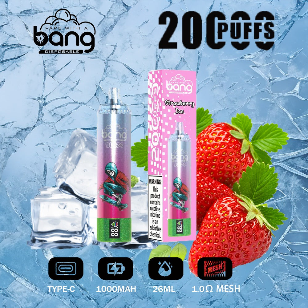 Bang King Double Crystal 20000 Puffs Vape 20K Disposable Vape Pen E Cigarette Prefilled-650mAh Battery, 25ml E-liquid, Multiple Nicotine 12 Flavors