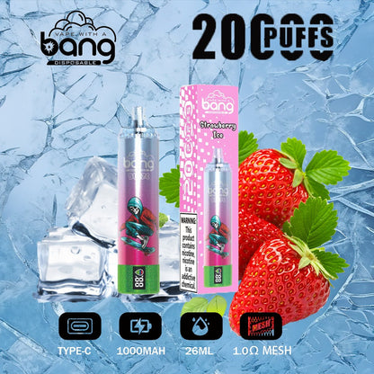 Bang King Double Crystal 20000 Puffs Vape 20K Disposable Vape Pen E Cigarette Prefilled-650mAh Battery, 25ml E-liquid, Multiple Nicotine 12 Flavors