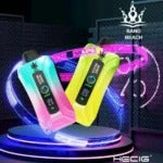 Bang 20000 Puffs LED Display Disposable Vape Bang King Double Crystal 20000 Puffs Vape 20K Disposable Vape Pen E Cigarette Prefilled-650mAh Battery, 25ml E-liquid, Multiple Nicotine 12 Flavors