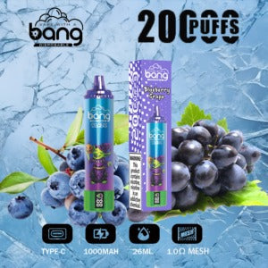 Bang King Double Crystal 20000 Puffs Vape 20K Disposable Vape Pen E Cigarette Prefilled-650mAh Battery, 25ml E-liquid, Multiple Nicotine 12 Flavors