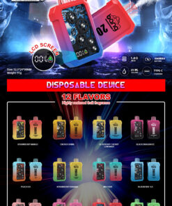 Bang King Double Crystal 20000 Puffs Vape 20K Disposable Vape Pen E Cigarette Prefilled-500mAh Battery, 25ml E-liquid, Multiple Nicotine 12 Flavors