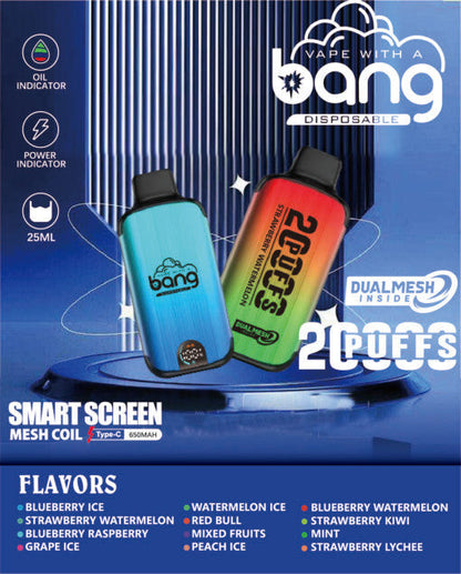 Bang King Double Crystal 20000 Puffs Vape 20K Disposable Vape Pen E Cigarette Prefilled 25ml 650mAh