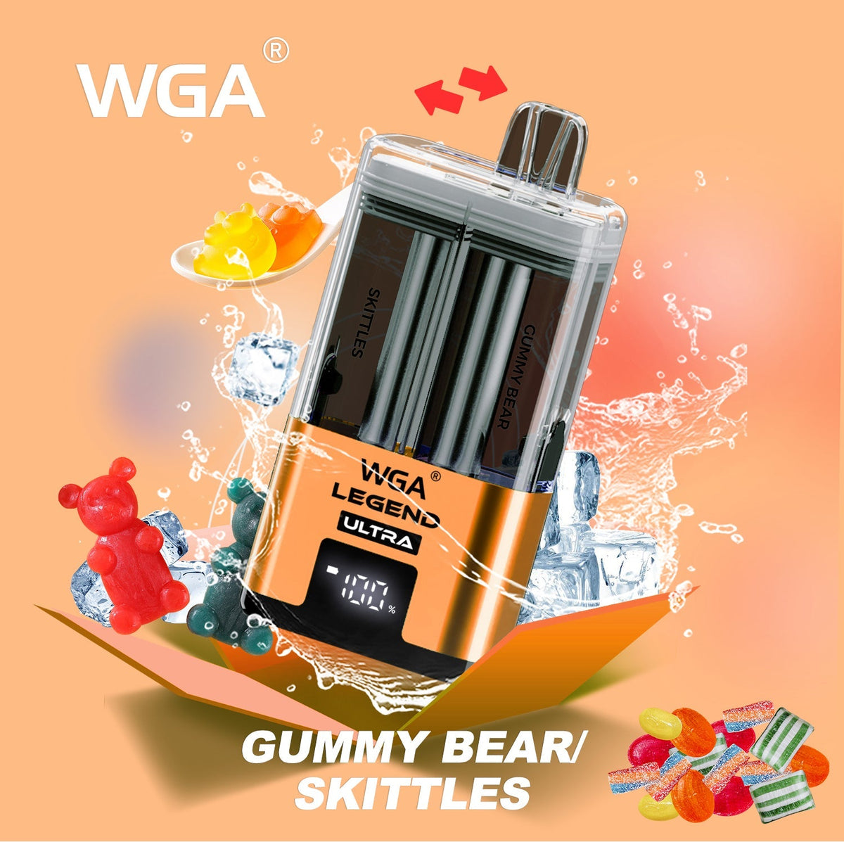 WGA 30000 Puffs Dual Flavors Disposable Vape   20ml+2ml  650mAh 15 flavors
