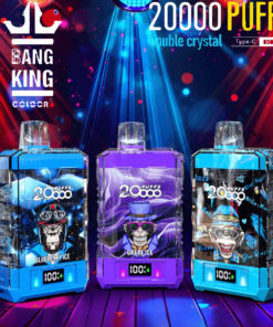 Bang King Double Crystal 20000 Puffs Vape 20K Disposable Vape Pen E Cigarette Prefilled-500mAh Battery, 25ml E-liquid, Multiple Nicotine 12 Flavors