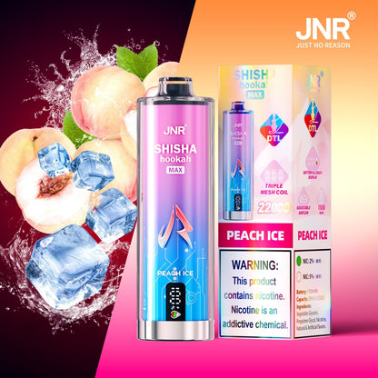 JNR Shisha Max 22000 22K Puffs Original DTL Disposable Vape Pen-850mAh Battery, 40ml E-liquid, Multiple Nicotine 12 Flavors