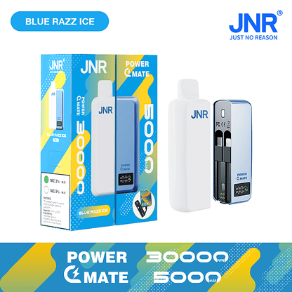 JNR Power Mate 30000 Puffs Smart Screen Disposable Vape & Power Bank – Dual Functionality Redefined-5000mAh Battery, 19ml E-liquid, Multiple Nicotine 10 Flavors