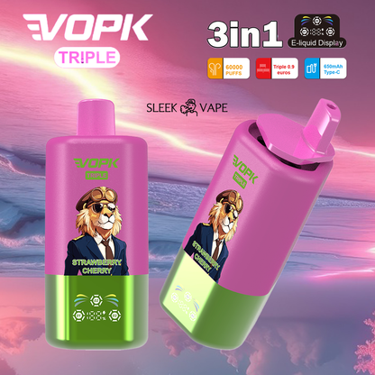 Vopk Triple 60000 60k Puffs 3 in 1 Flavors Disposable Vape with Smart Screen
