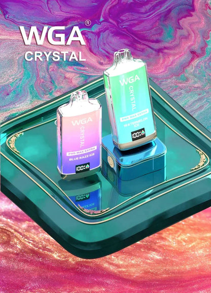 WGA Crystal Pro Max Extra 15000 Puffs Disposable Vape Box Of 10-650mAh Battery, Multiple Nicotine 11 Flavors