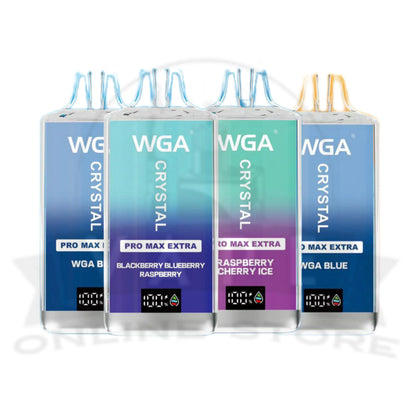 Pack of 10 WGA Crystal Pro Max Extra 15000 Puffs Disposable Vape-2ml E-liquid, Multiple Nicotine 28 Flavors