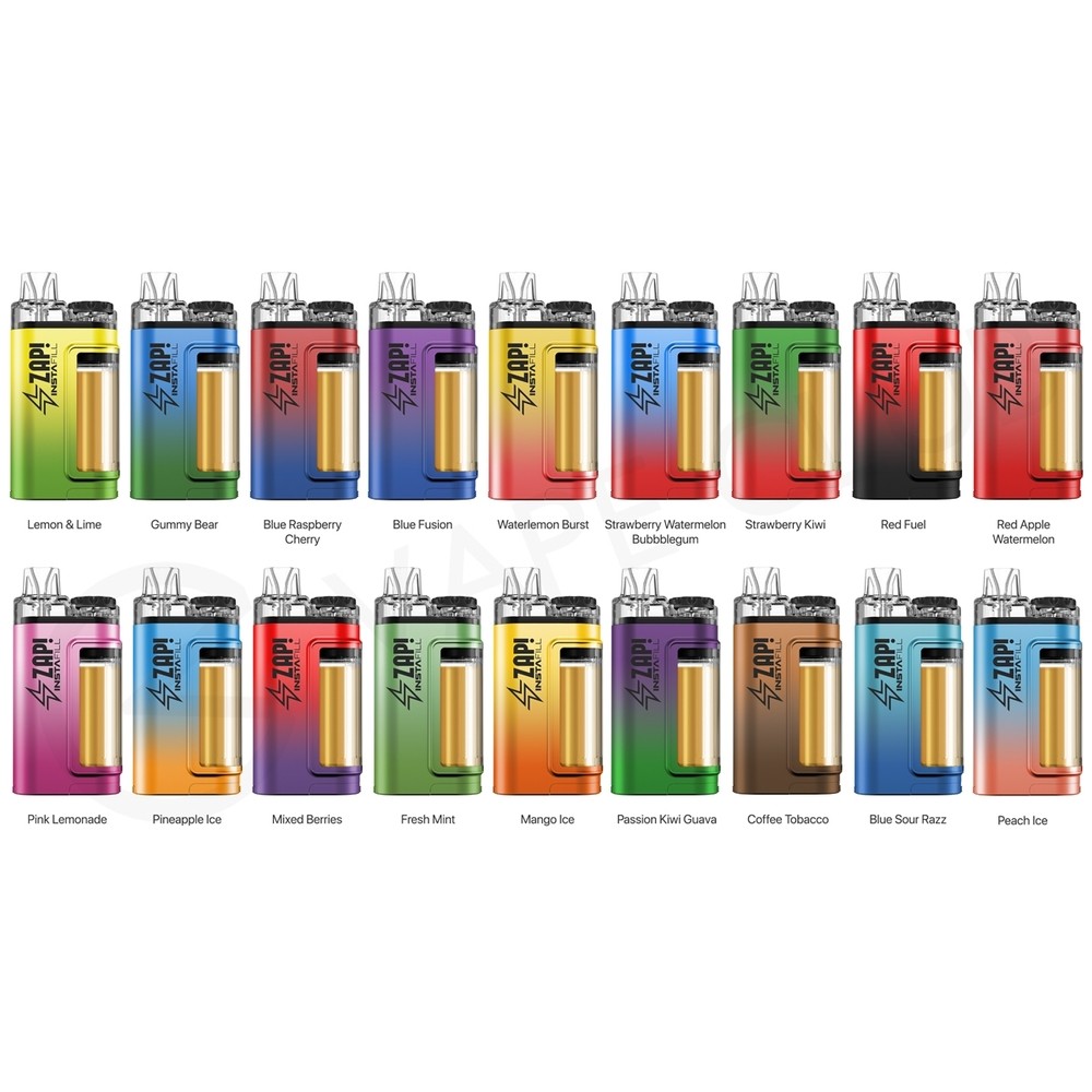 ZAP INSTAFILL DISPOSABLE VAPE KIT 20 mg 3500 PUFF with 10 ml Pre-Filled Eliquid. TPD UK